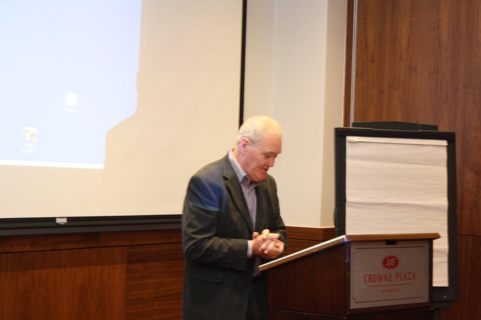 Johnny Dooher, FULS, introducing the Keynote Speaker, Professor Brian Walker - Photo: Pat Devlin
