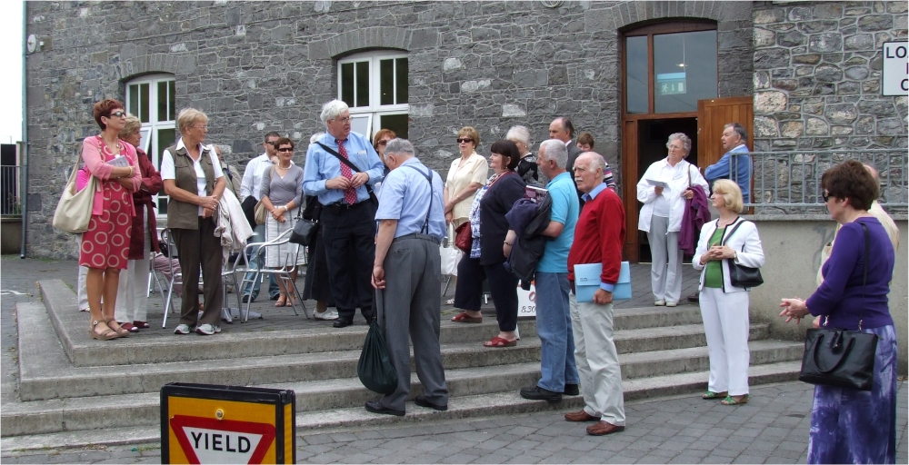 Local historian Paddy Behan leads one group on part of the Naas Heritage Trail - PHOTO. Pat Devlin